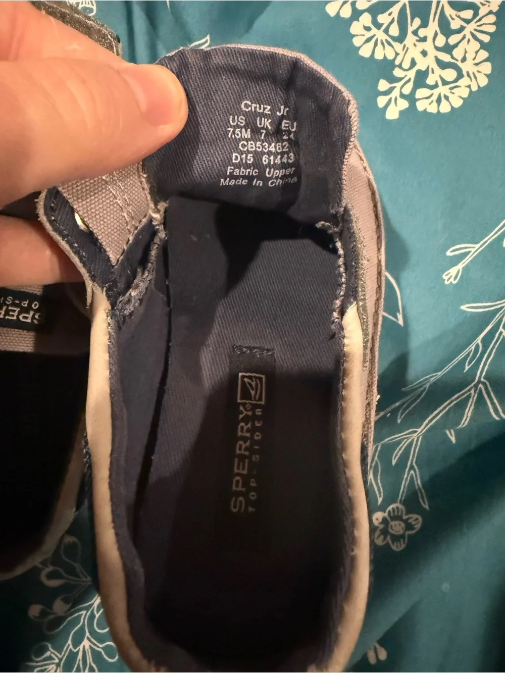 Sperry Kids' Canvas Boat Shoes with Navy Laces